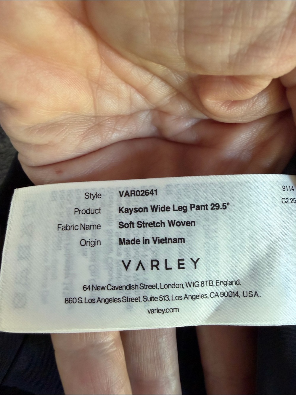 Varley Kayson Wide Leg Pant Black Soft Stretch Woven NWT Large Travel Office - Picture 6 of 6
